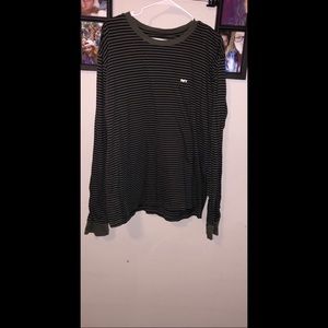 Obey black and green striped long sleeve